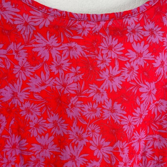 Terra & Sky Womens Plus 3X Floral Tiered Tunic Top Short Sleeve Swing Shirt - Picture 10 of 10